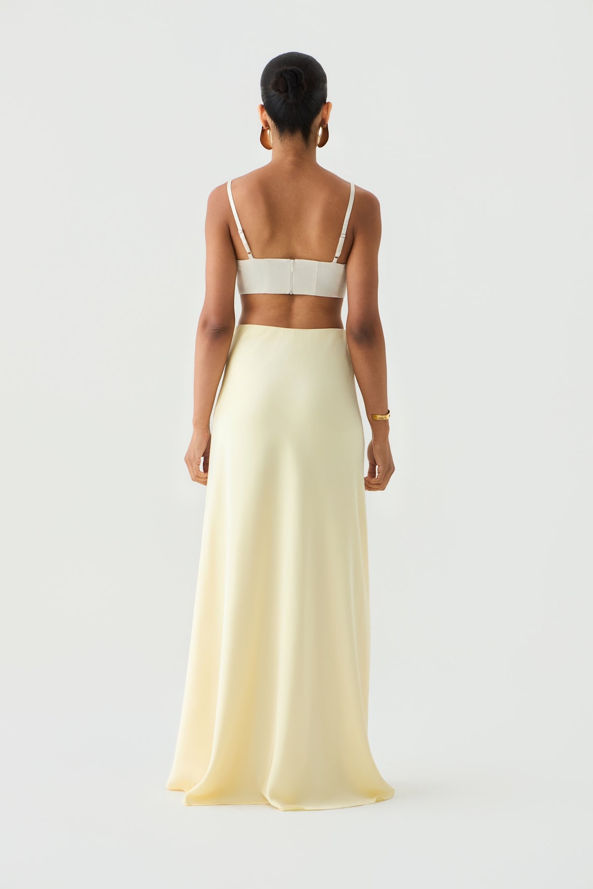 Yara Bias Cut Satin Maxi Skirt (TALL)