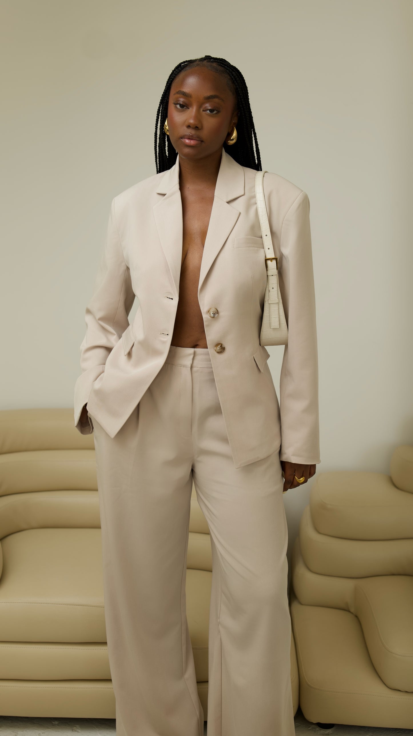 SAFI High-Waisted Tailored Trousers