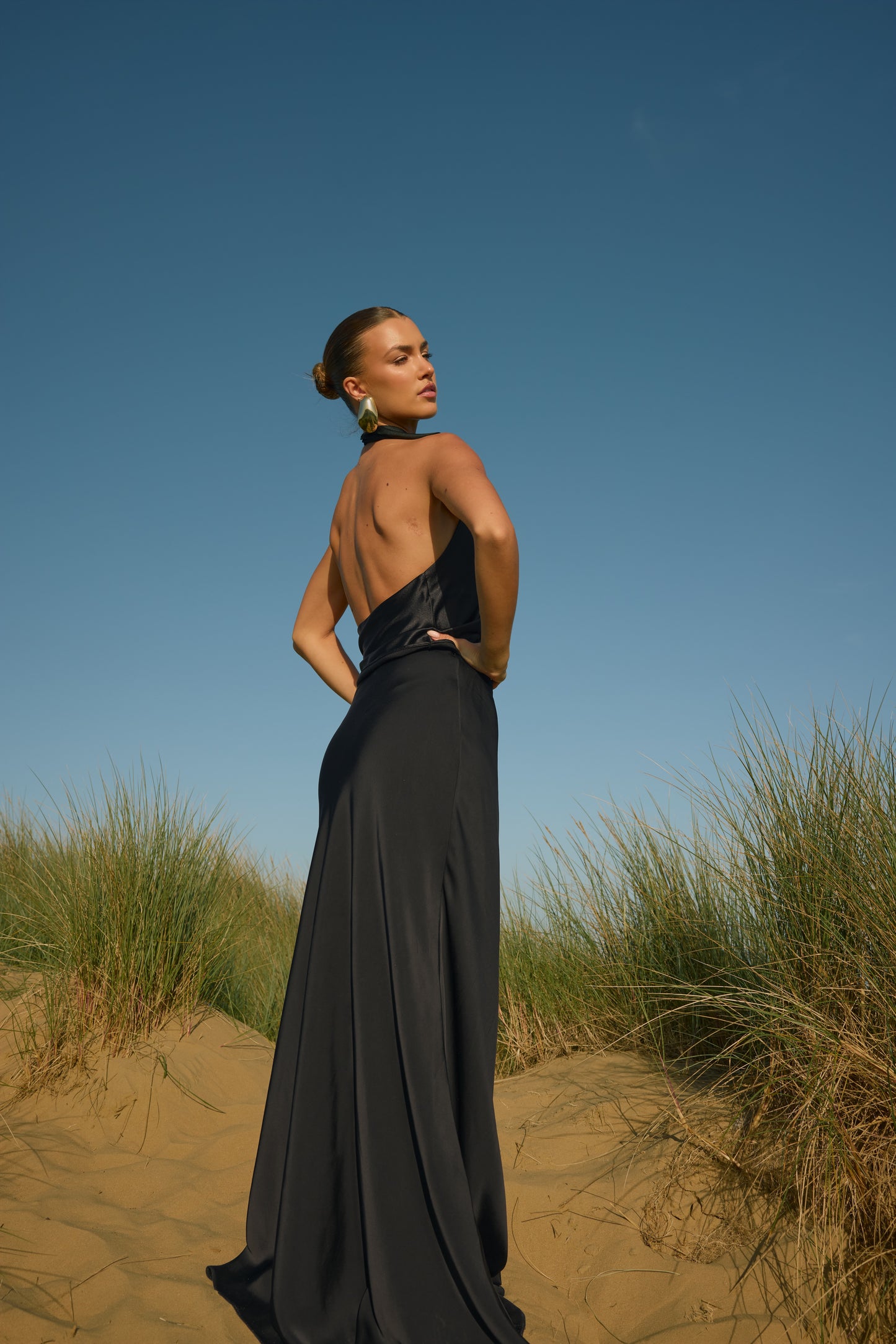 AUTUMN Bias Cut Satin Maxi Skirt (TALL)