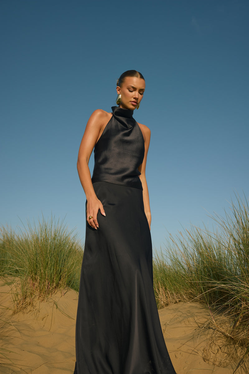 AUTUMN Bias Cut Satin Maxi Skirt (TALL)
