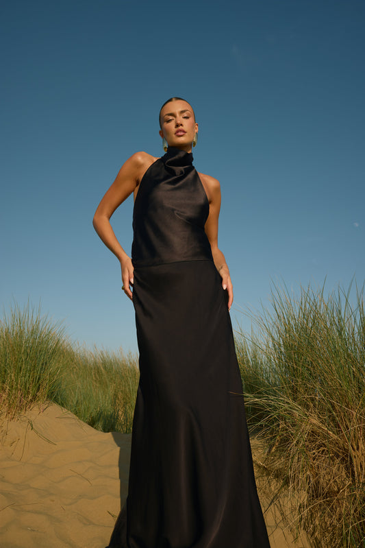 AUTUMN Bias Cut Satin Maxi Skirt (TALL)