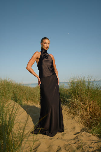 AUTUMN Bias Cut Satin Maxi Skirt (TALL)