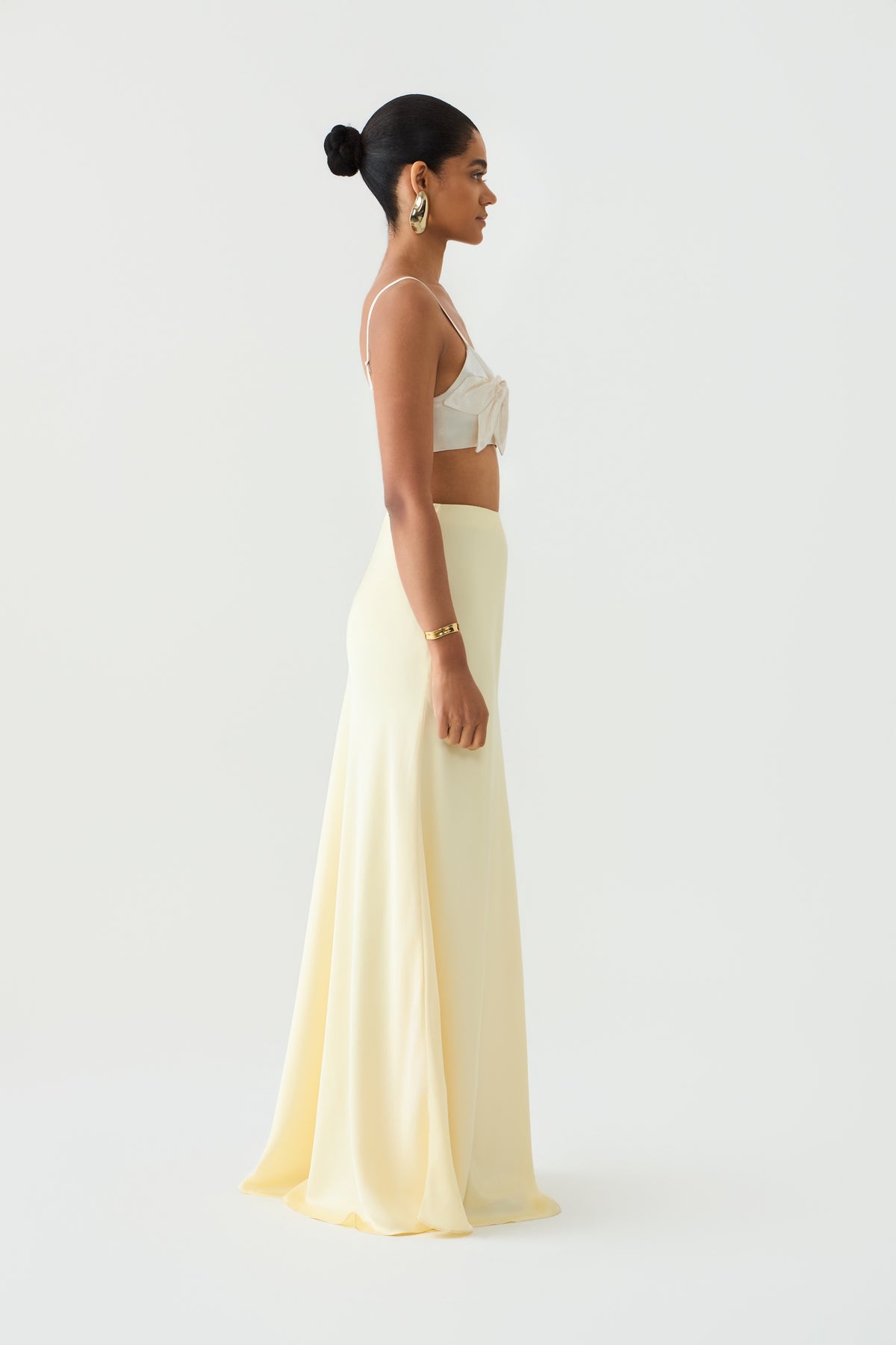 Yara Bias Cut Satin Maxi Skirt (TALL)