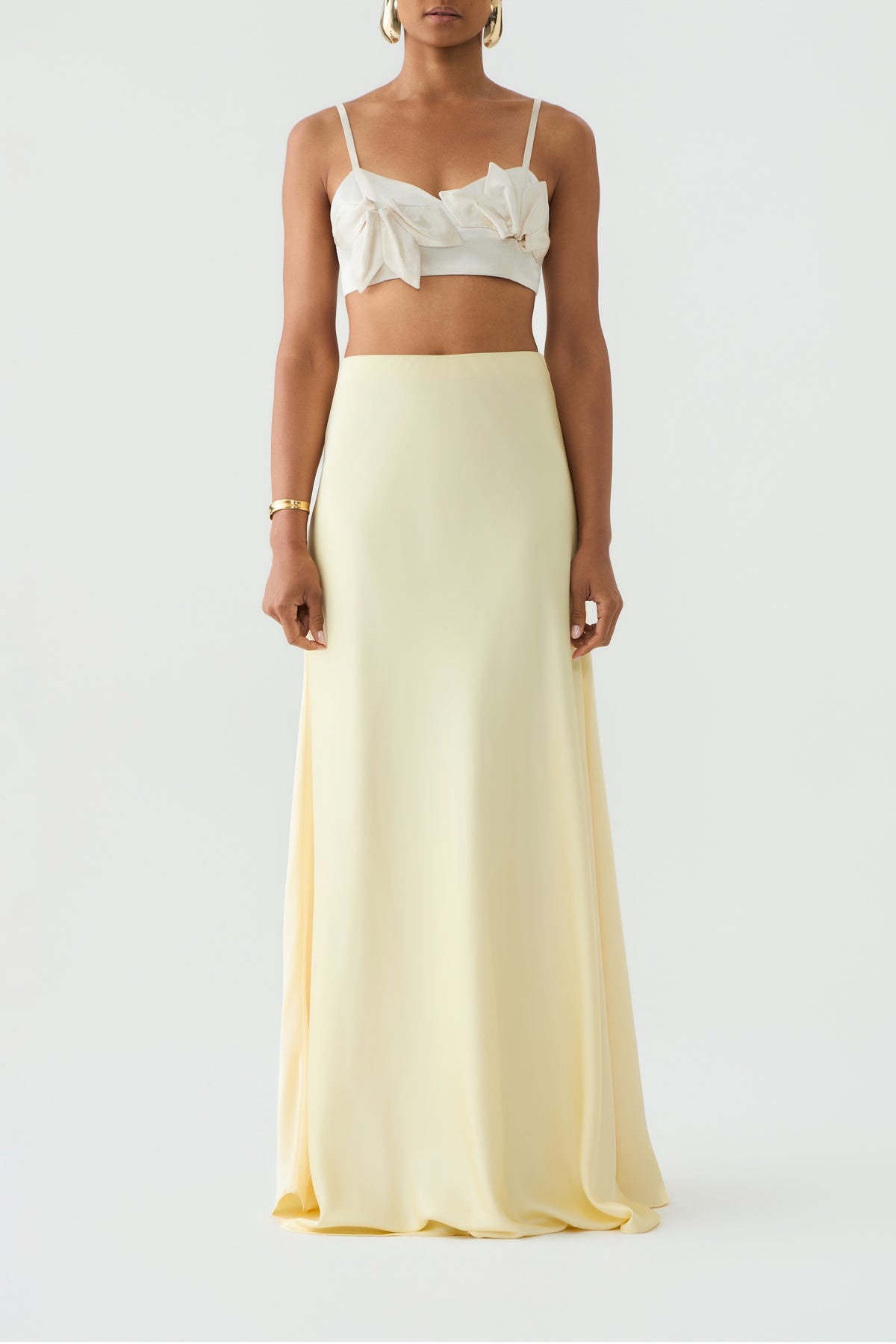 Yara Bias Cut Satin Maxi Skirt (TALL)