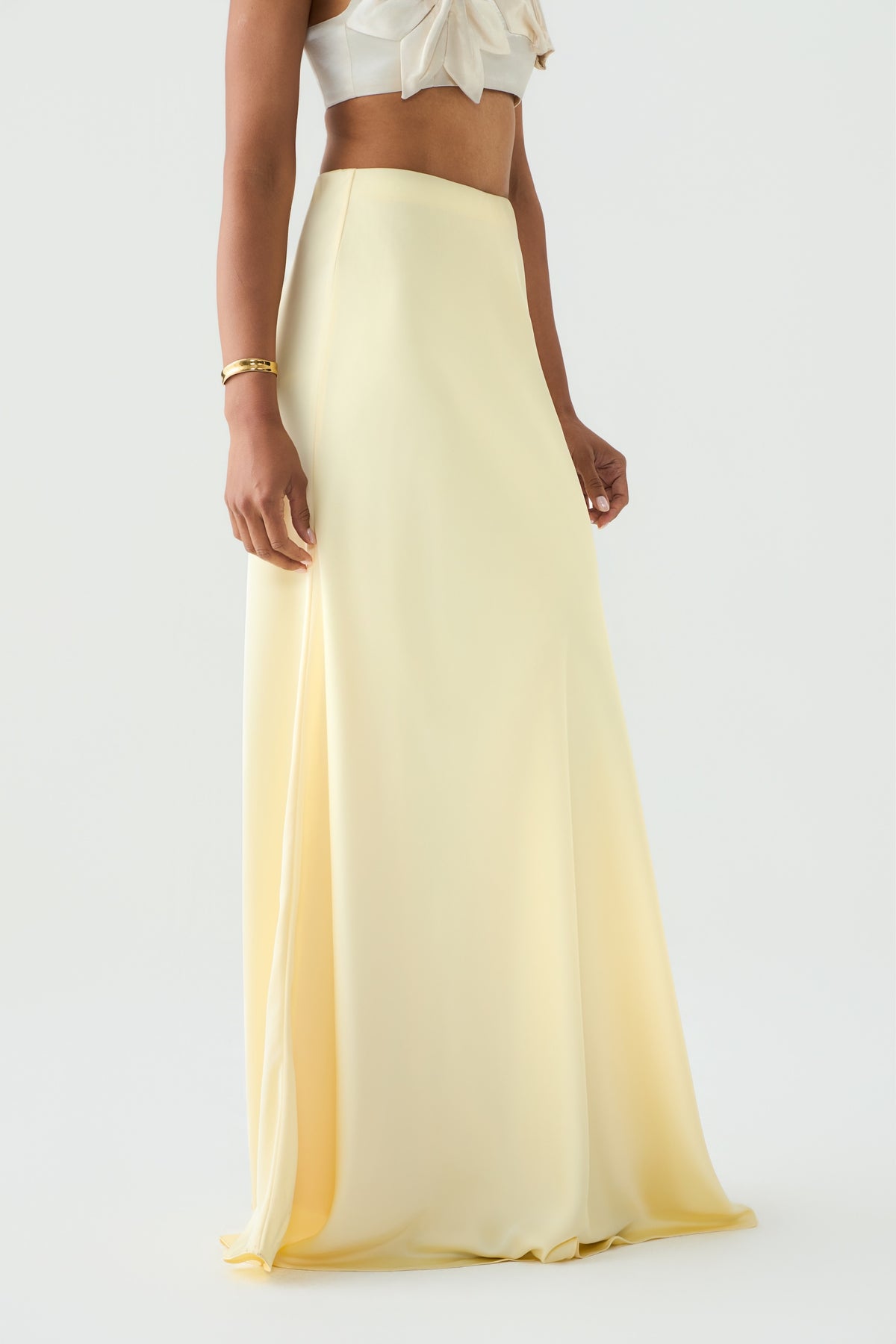 Yara Bias Cut Satin Maxi Skirt (TALL)