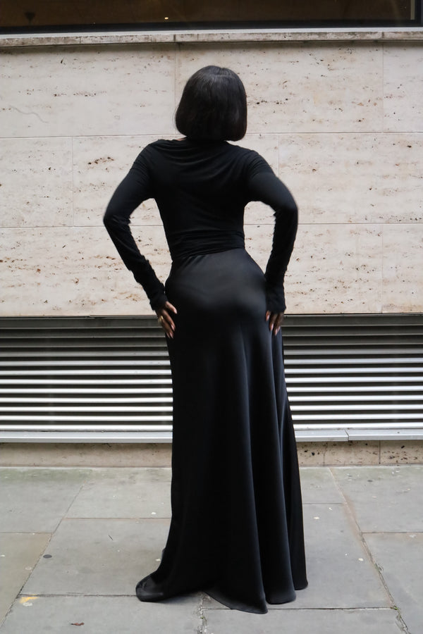 AUTUMN Bias Cut Satin Maxi Skirt (TALL)