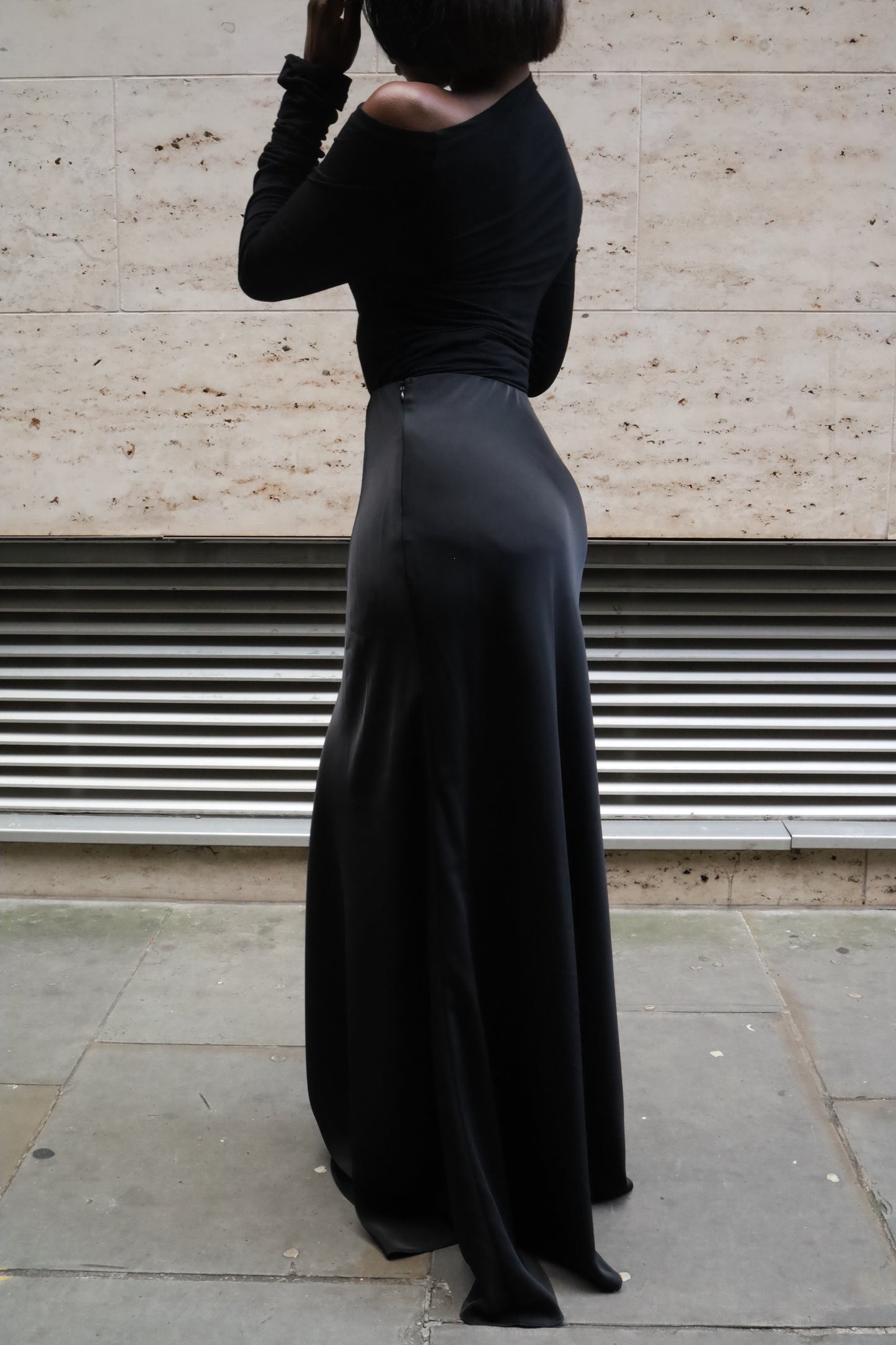 Autumn Bias Cut Satin Maxi Skirt