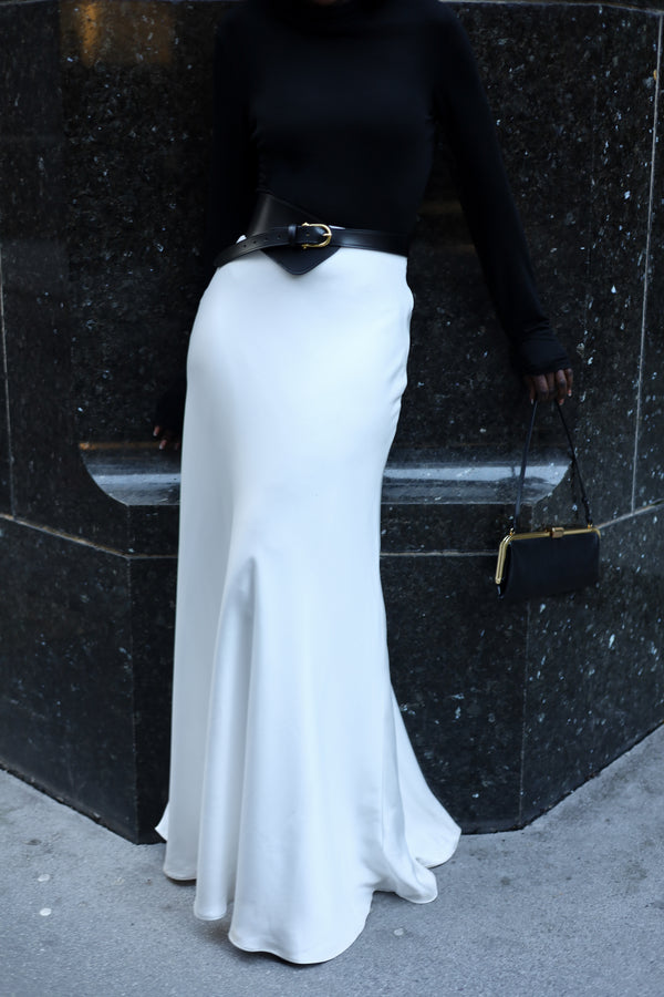 AUTUMN Bias Cut Satin Maxi Skirt (TALL)