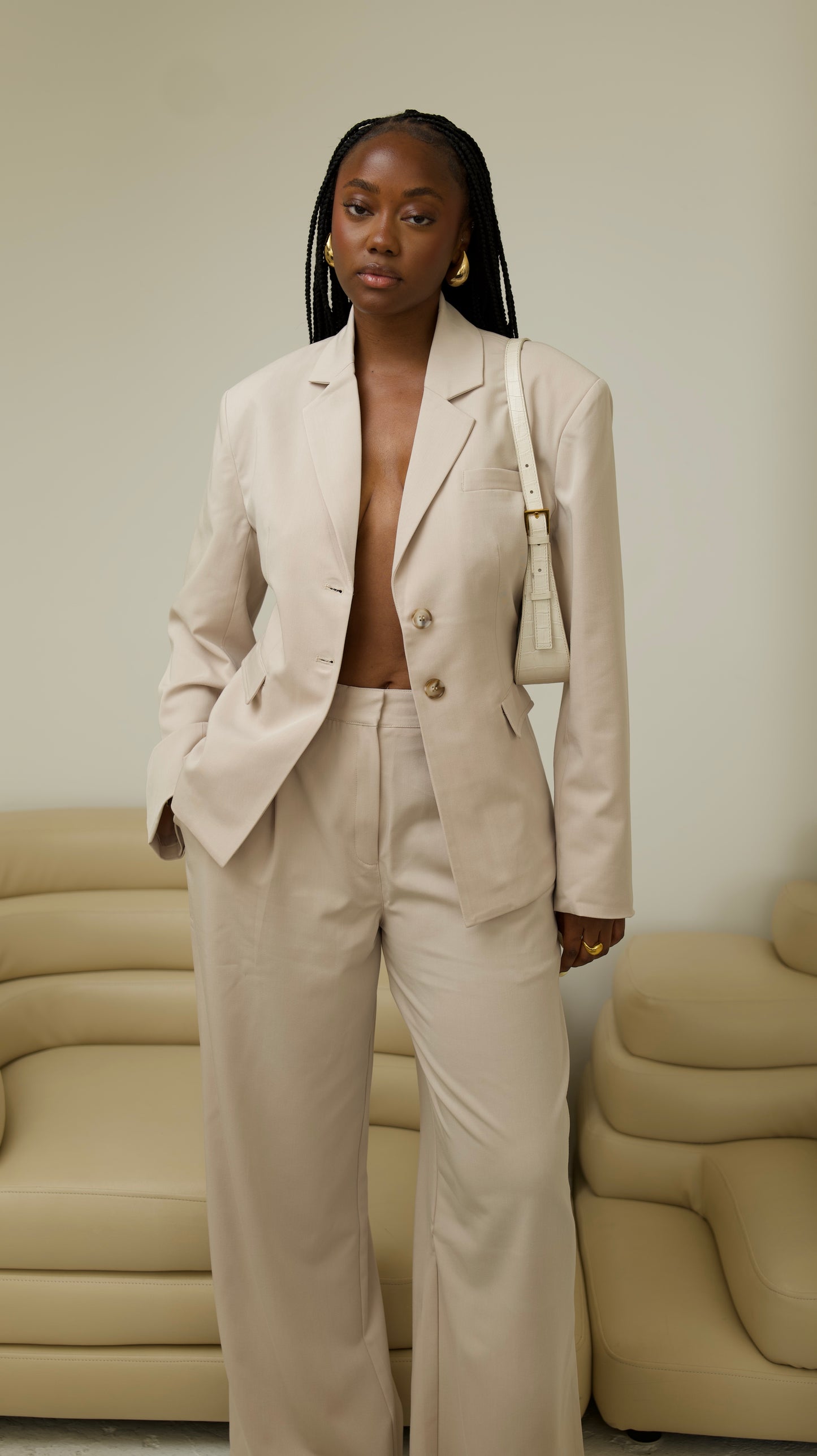 SAFI High-Waisted Tailored Trousers